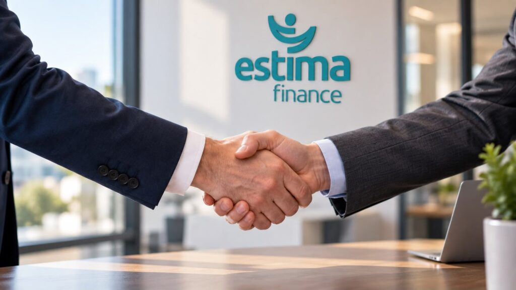 Strângere de mână la finalul unei discuții despre creditul ipotecar, la Estima Finance