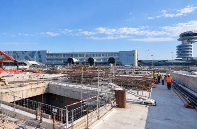 Șantierul magistralei M6 de metrou lângă Aeroportul Henri Coandă, Otopeni
