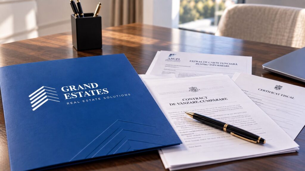 Contract de vânzare-cumpărare, extras de carte funciară și certificat fiscal pe biroul notarului